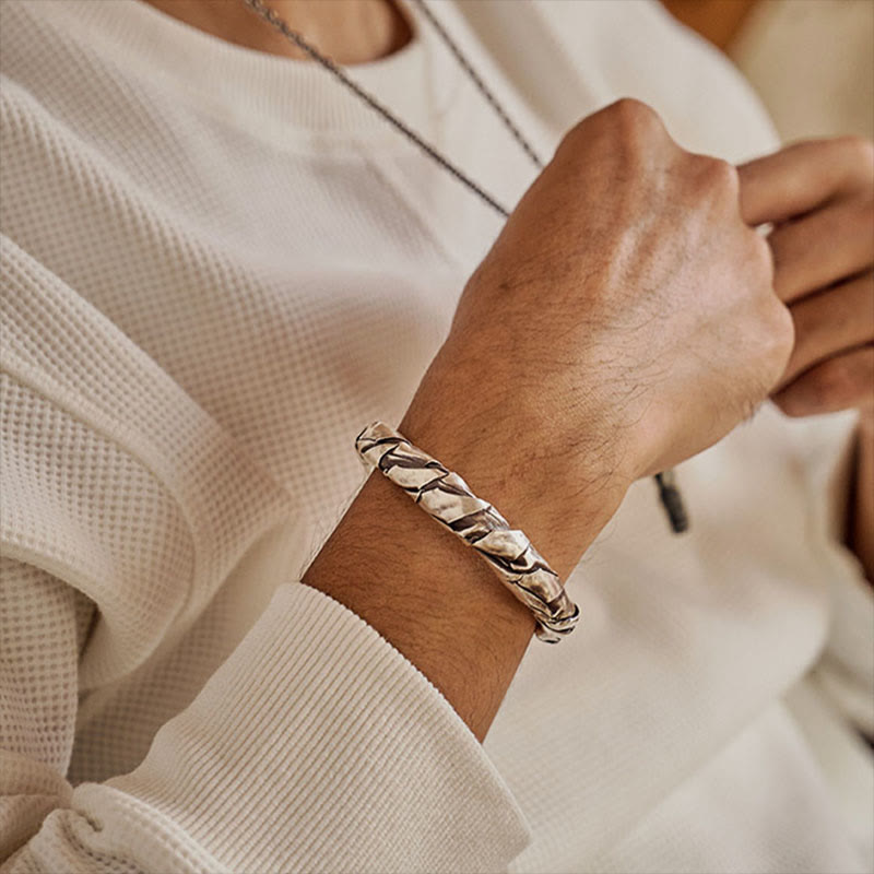 WorldNorse Handcrafted 925 Silver Braided Bracelet - image 4