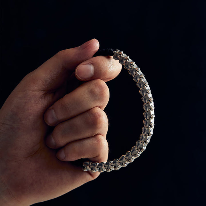 WorldNorse 925 Sterling Silver Dragon Bone Bracelet