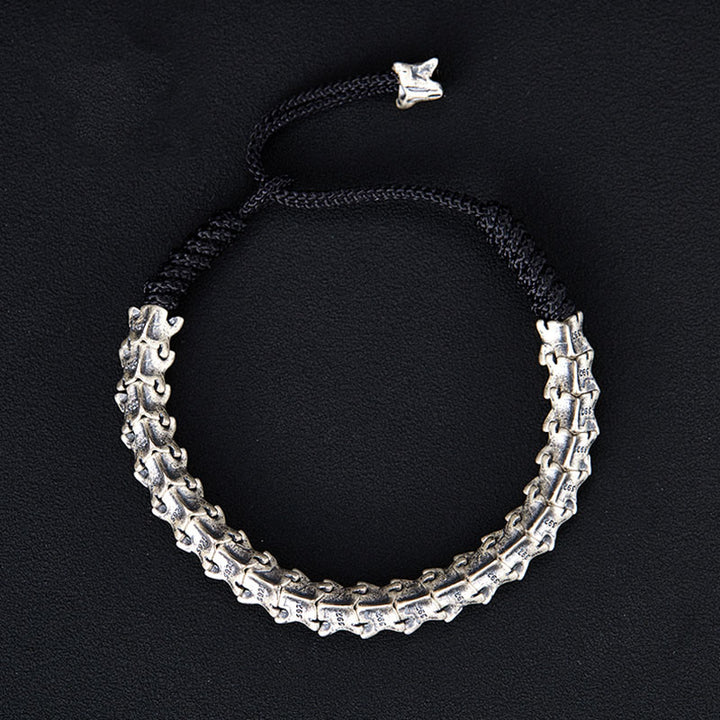 WorldNorse 925 Sterling Silver Dragon Bone Bracelet