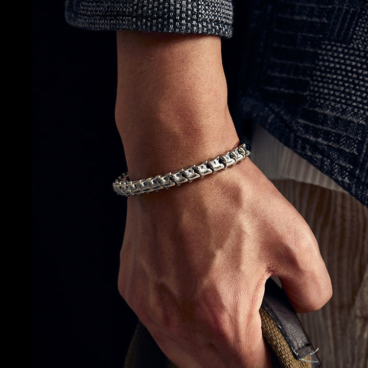 WorldNorse 925 Sterling Silver Dragon Bone Bracelet