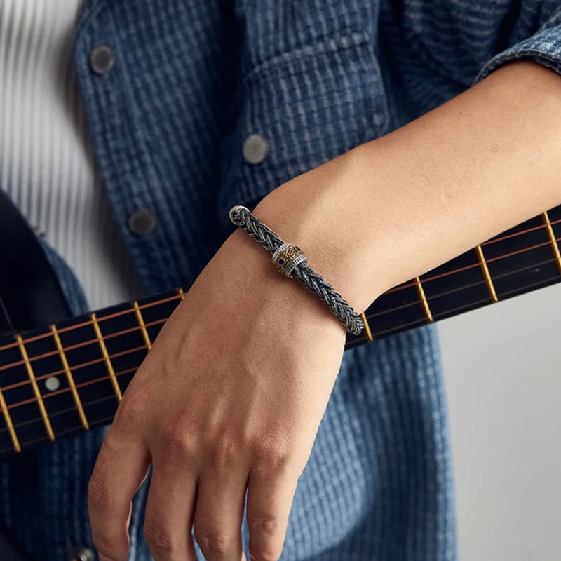 WorldNorse 925 Sterling Silver Braided Woven Bracelet