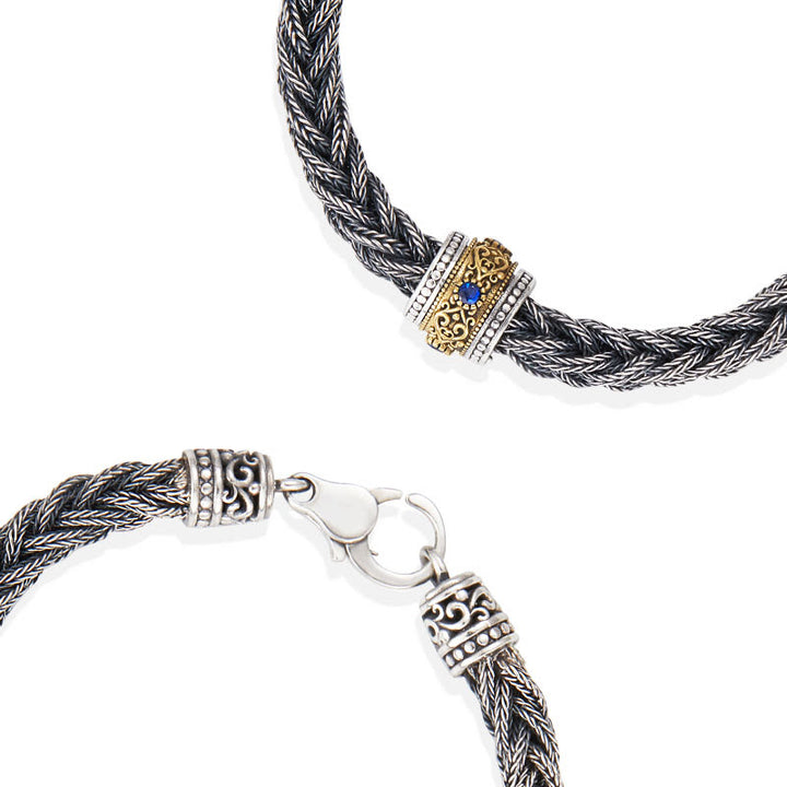 WorldNorse 925 Sterling Silver Braided Woven Bracelet