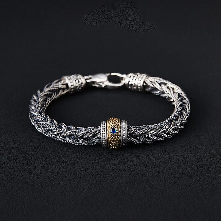WorldNorse 925 Sterling Silver Braided Woven Bracelet
