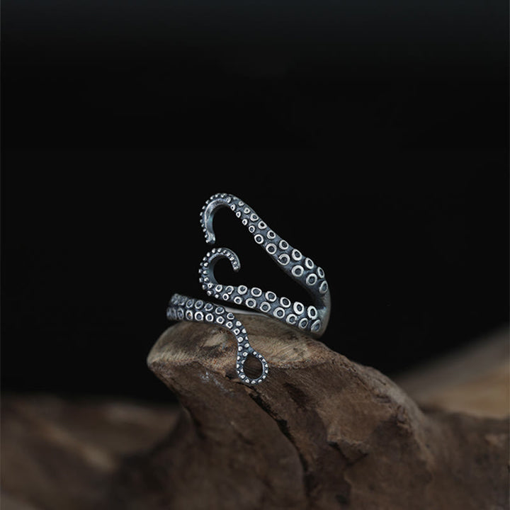 WorldNorse 925 Sterling Silver Octopus Tentacle Ring