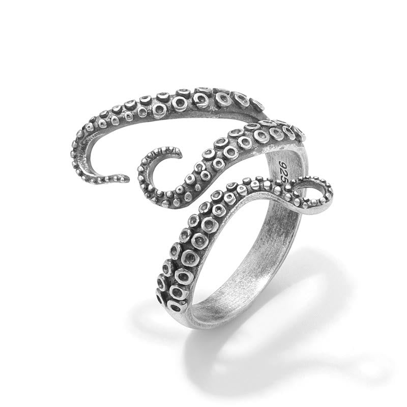 WorldNorse 925 Sterling Silver Octopus Tentacle Ring