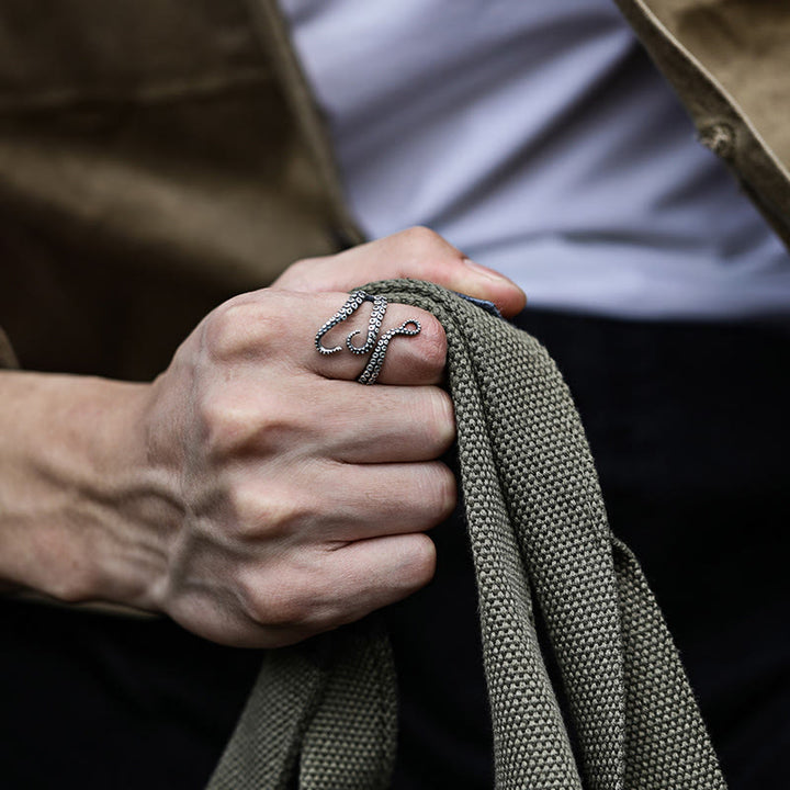 WorldNorse 925 Sterling Silver Octopus Tentacle Ring