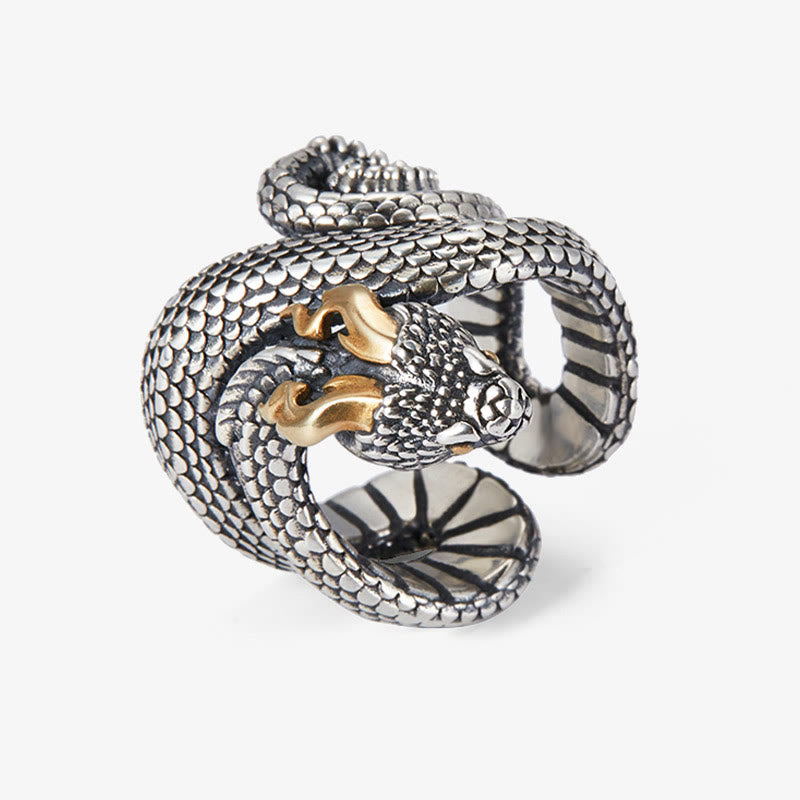 WorldNorse 925 Sterling Silver Snake Jormungandr Ring