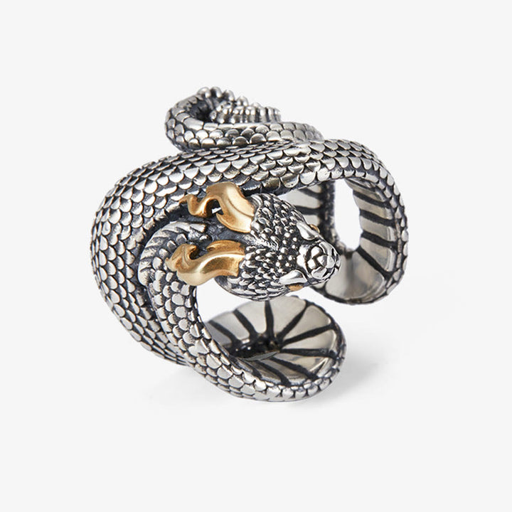 WorldNorse 925 Sterling Silver Snake Jormungandr Ring
