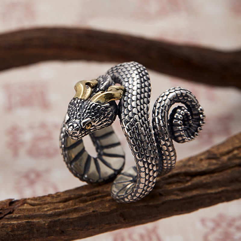 WorldNorse 925 Sterling Silver Snake Jormungandr Ring