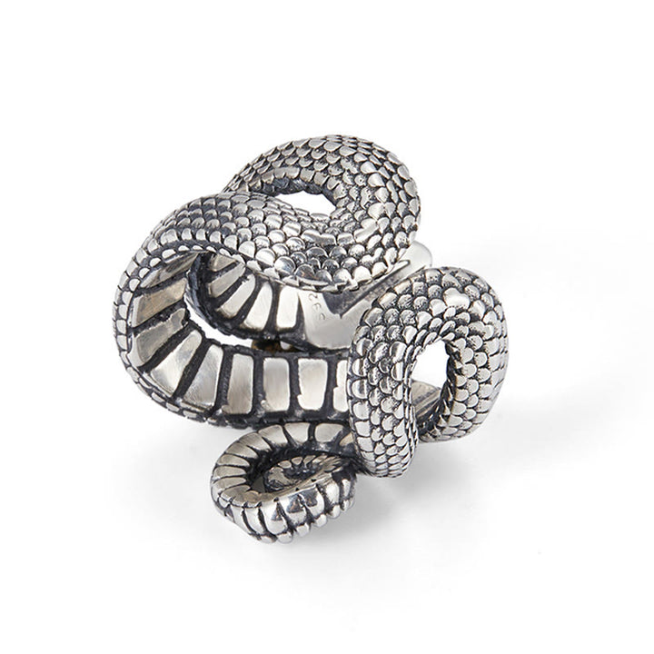 WorldNorse 925 Sterling Silver Snake Jormungandr Ring