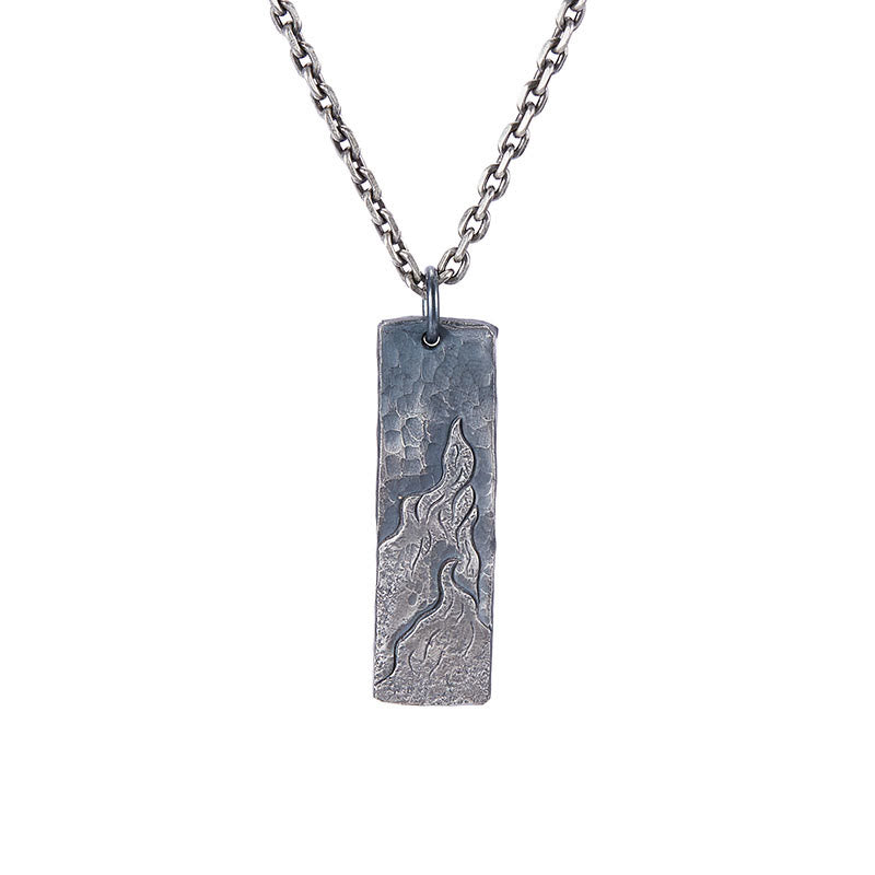 WorldNorse 925 Sterling Silver Waves Fire Necklace