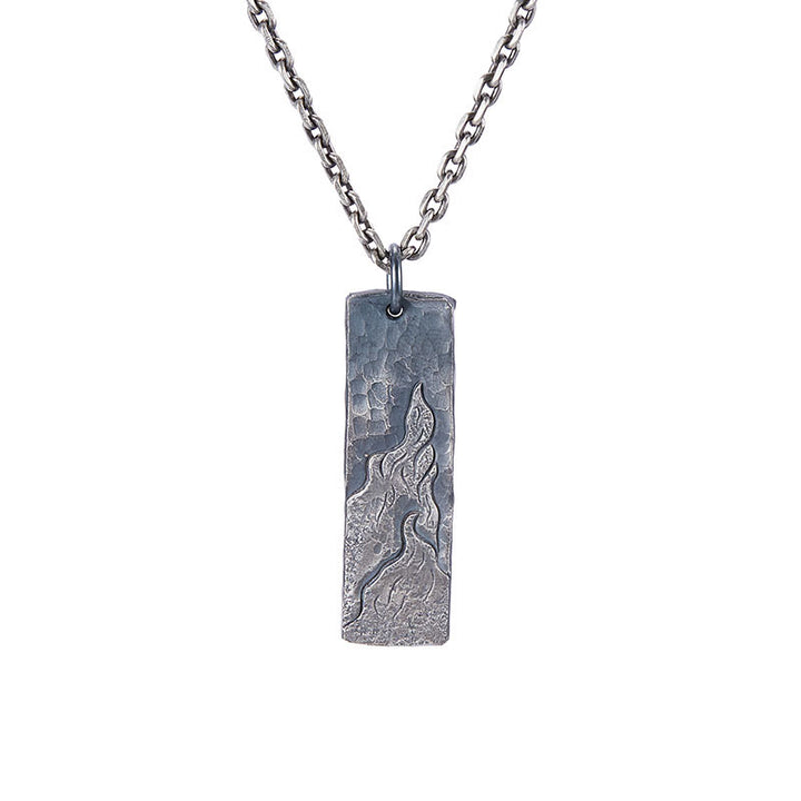 WorldNorse 925 Sterling Silver Waves Fire Necklace