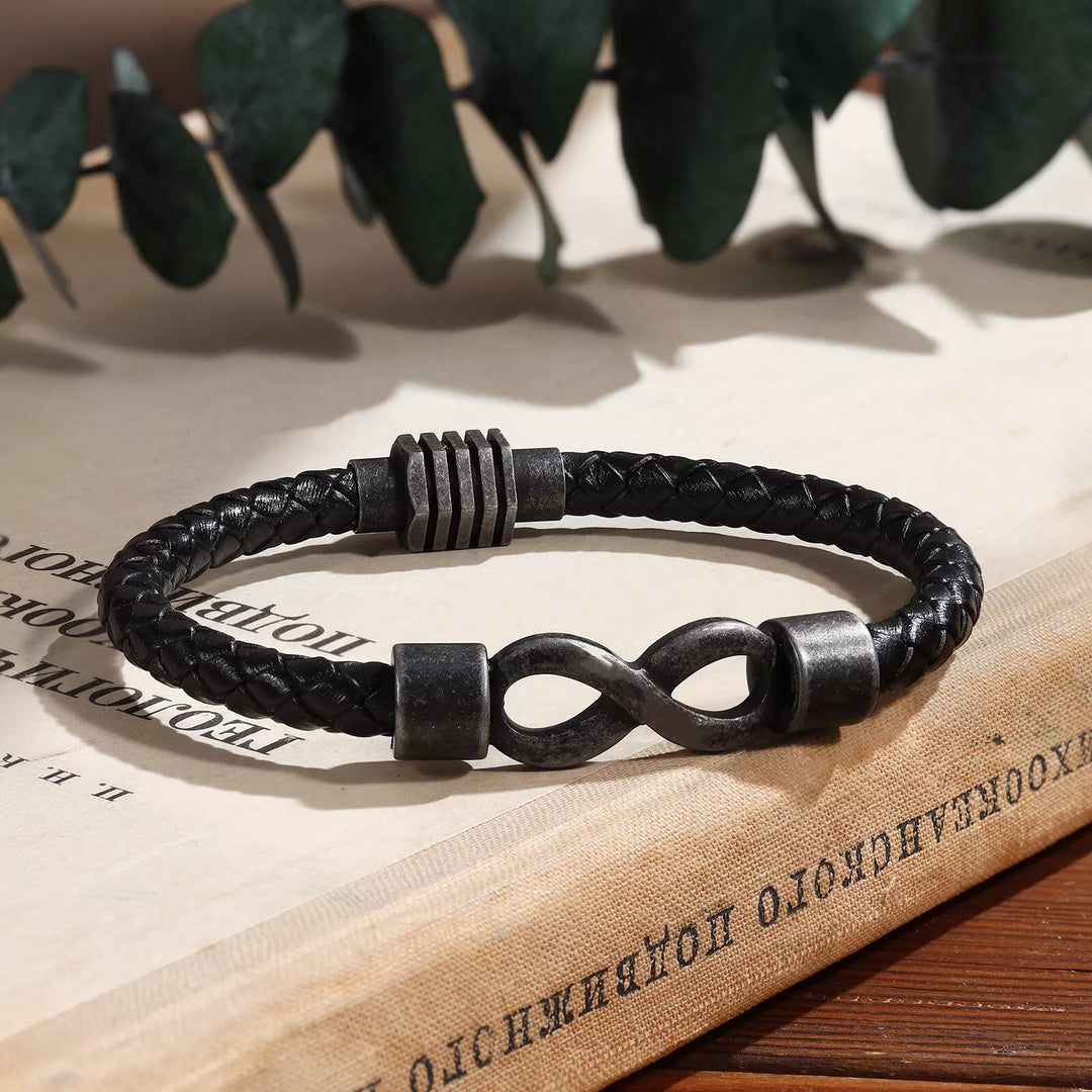 WorldNorse Infinity Braided Leather Vintage Bracelet - 22cm - image 0