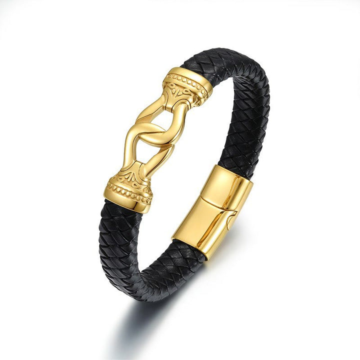 WorldNorse Magnetic Clasp Braided Leather Bracelet