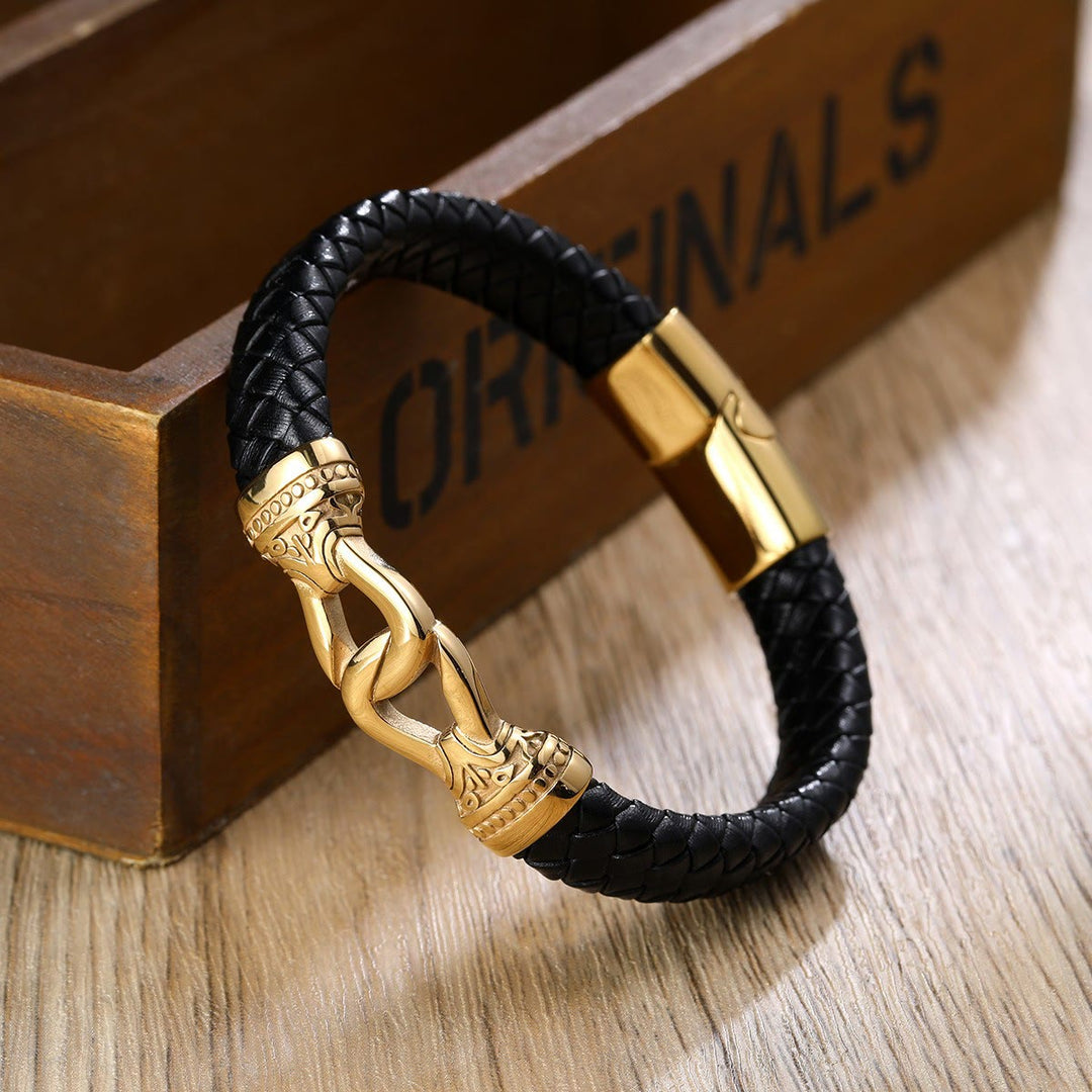 WorldNorse Magnetic Clasp Braided Leather Bracelet - image 2