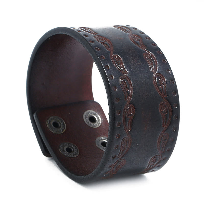 WorldNorse Nordic Totem Genuine Leather Bangle Bracelet - image 5