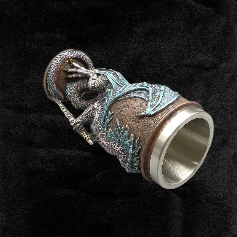 WorldNorse Retro Winged Dragon Blade Chalice Wine Goblet