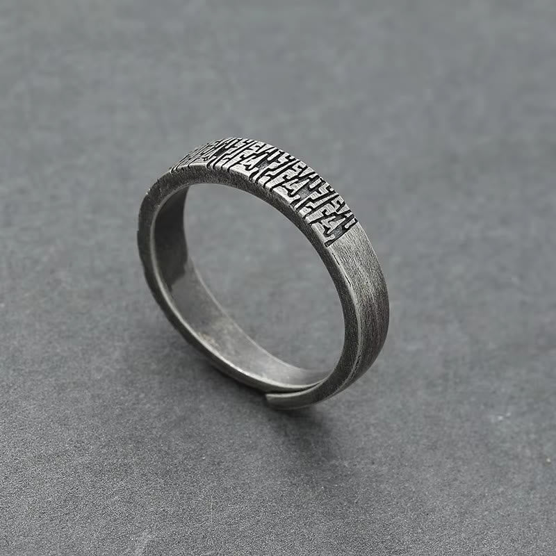 WorldNorse Retro Wood Grain Adjustable Stainless Steel Ring - image 3