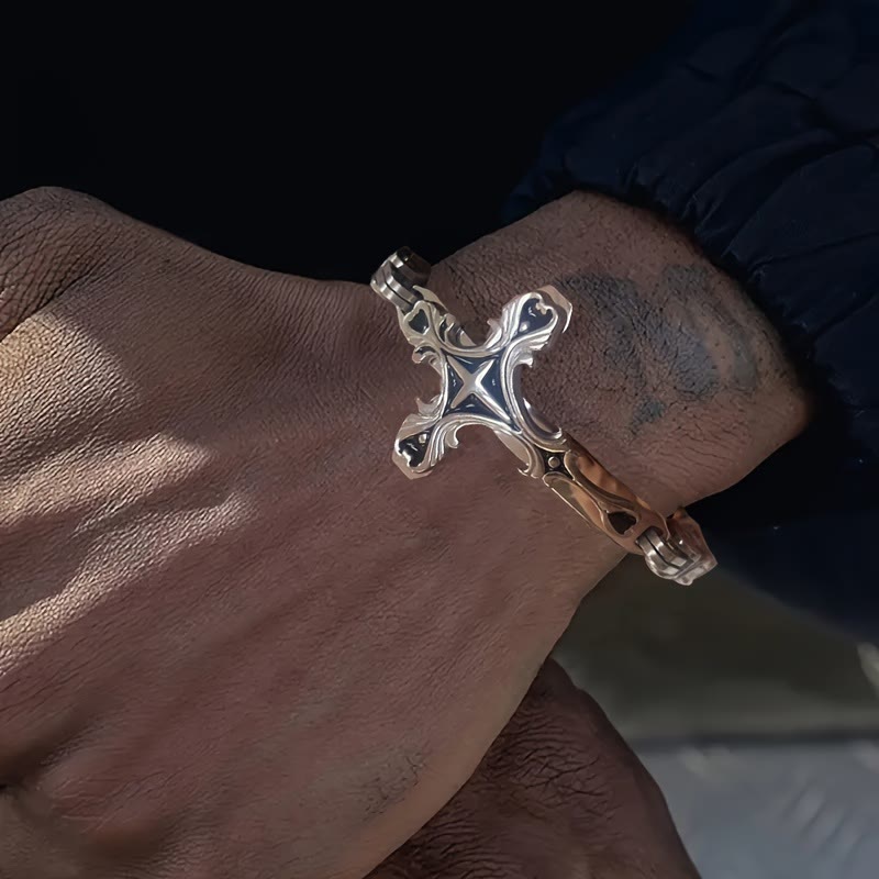 WorldNorse Byzantine Chain Cross Charm Bracelet - Bracelet - image 0