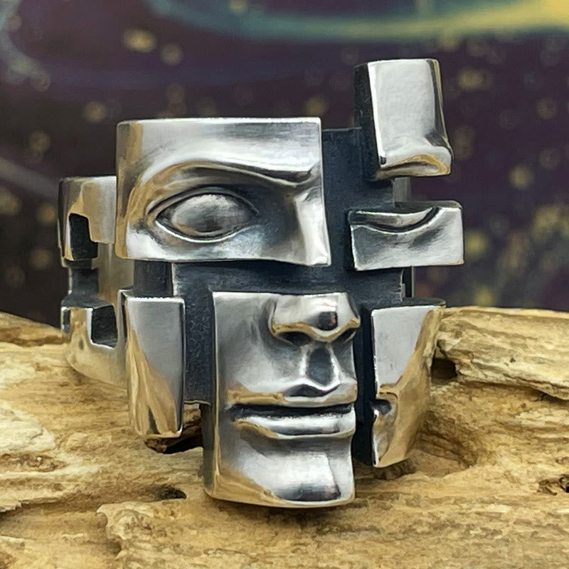 WorldNorse Split Personality Mask Ring - Adjustable - image 0