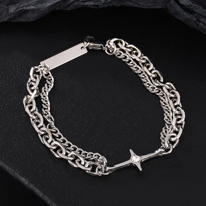 WorldNorse Starlight Charm Cable Chain Curb Chain Bracelet - 21cm - image 0