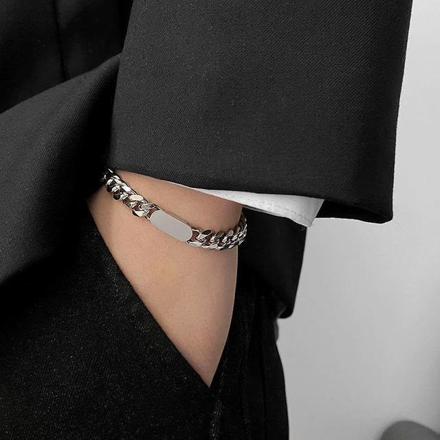 WorldNorse Polished Stainless Steel Cuban Chain Bracelet - Bracelet - image 0