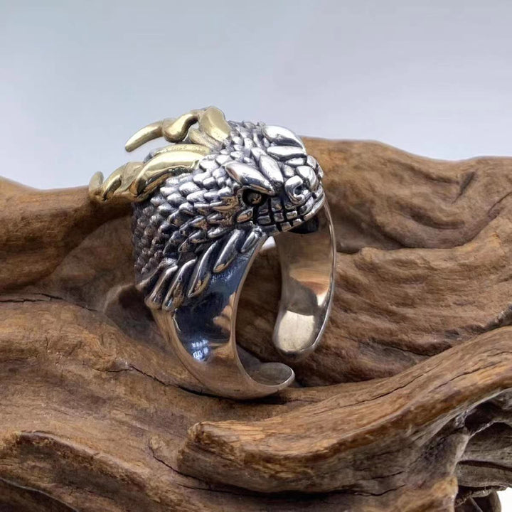 WorldNorse 3D Embossed Dragon Head Ring - image 7