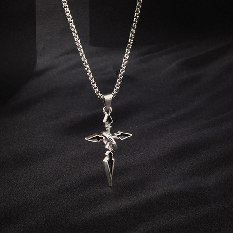 WorldNorse Cross & Ring Halo Pendant Necklace - image 3