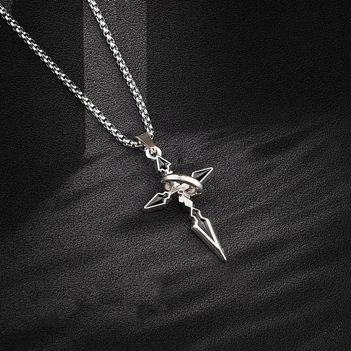 WorldNorse Cross & Ring Halo Pendant Necklace - Necklace - image 0
