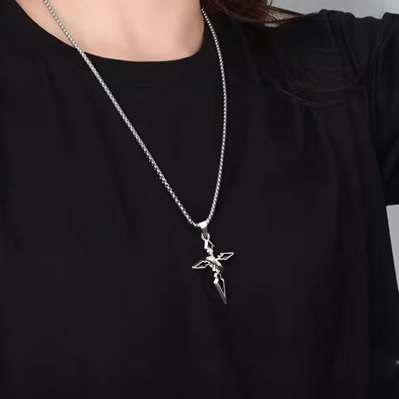 WorldNorse Cross & Ring Halo Pendant Necklace - image 1