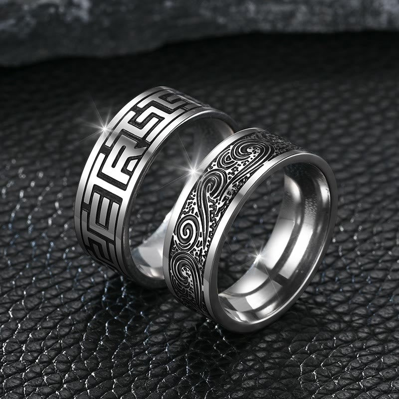 WorldNorse Retro Engraved Stainless Steel Band Ring - image 10