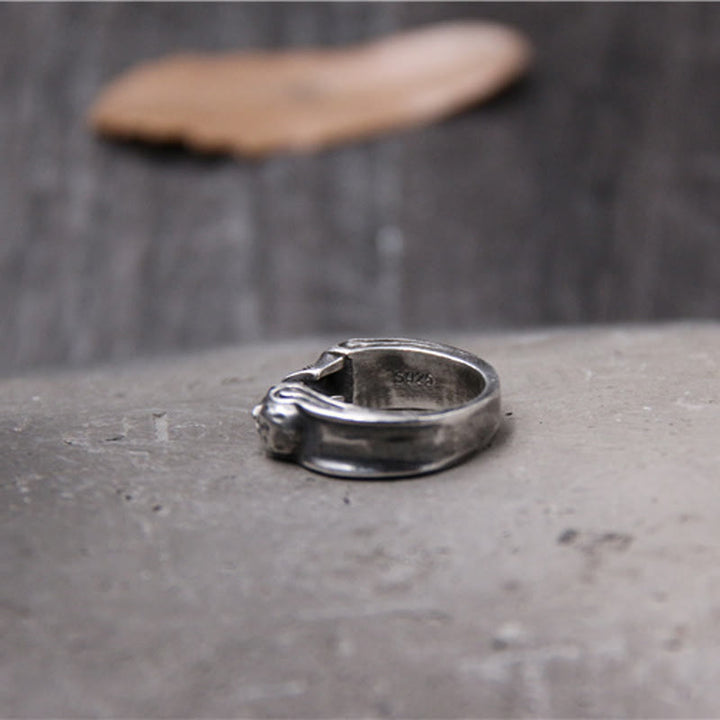 WorldNorse Punk Double Skull Head Open Ring - image 5