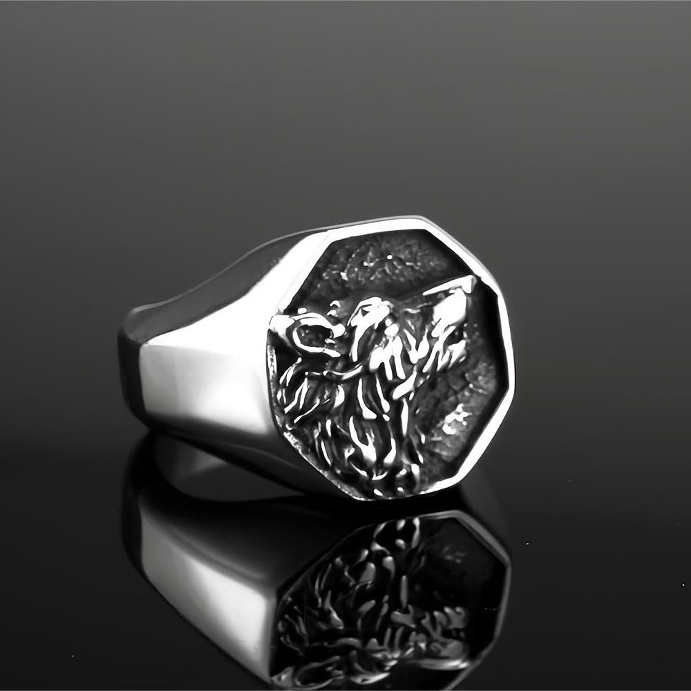 WorldNorse Odin's Wolf Fenrir Signet Ring - Silver - AU Size Z（US 13） - image 3