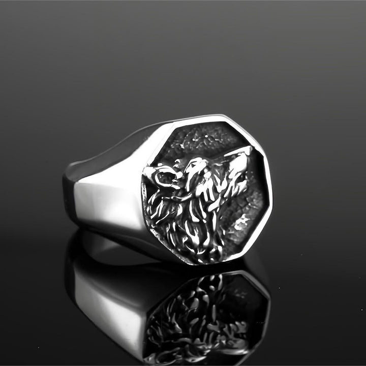 WorldNorse Odin's Wolf Fenrir Signet Ring - Silver - AU Size Z（US 13） - image 3