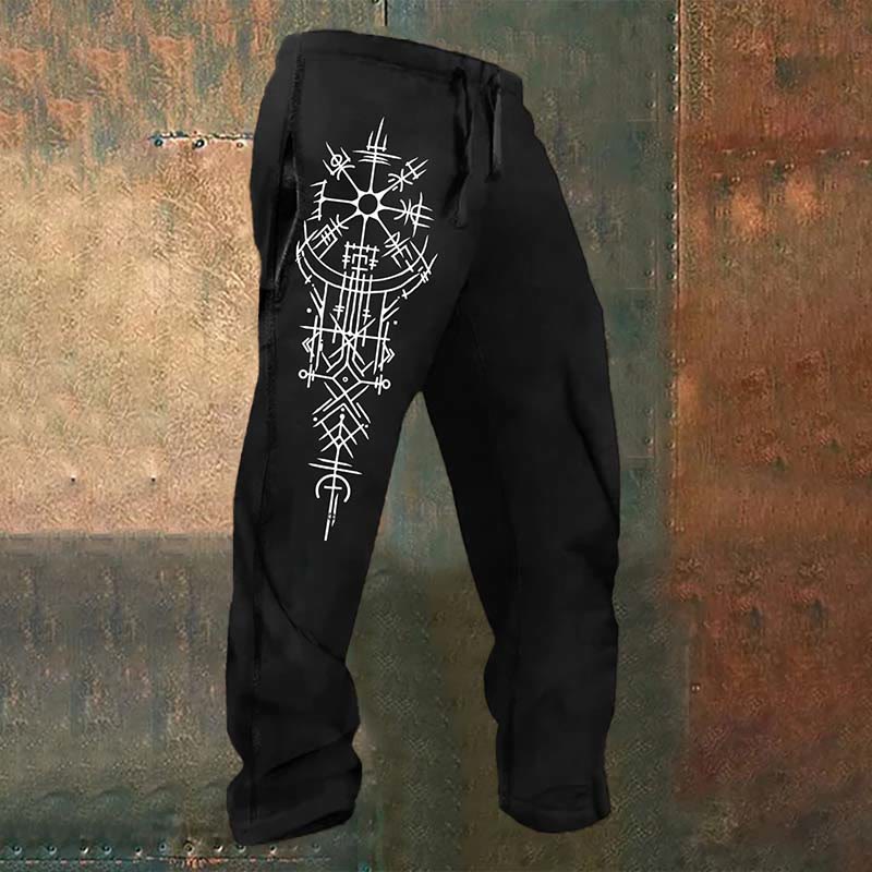 WorldNorse Nordic Runes Vegvisir Sweatpants - US/UK/AU52，EU62 (6XL) - image 0