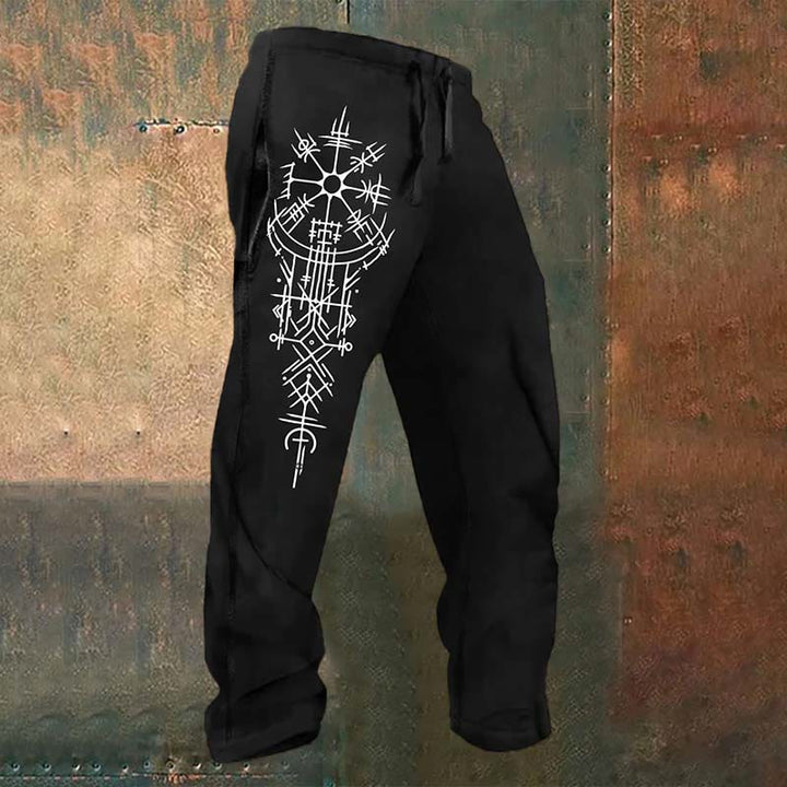 WorldNorse Nordic Runes Vegvisir Sweatpants - US/UK/AU52，EU62 (6XL) - image 0
