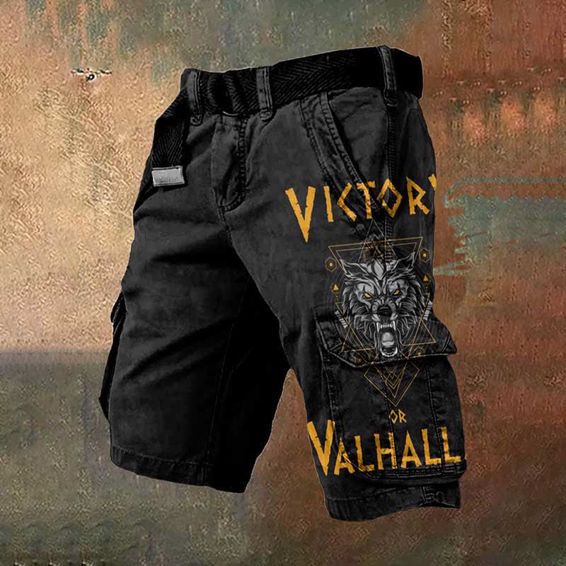 WorldNorse Viking Wolves Rune Cargo Shorts - US/UK/AU50，EU60 (5XL) - image 1