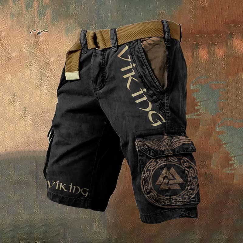 WorldNorse Viking Valknut Celtic Knot Cargo Shorts - US/UK/AU50，EU60 (5XL) - image 0