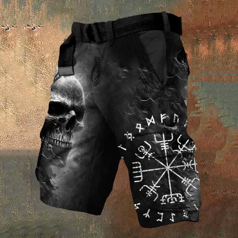 WorldNorse Viking Vegvisir Rune Cargo Shorts - US/UK/AU50，EU60 (5XL) - image 0