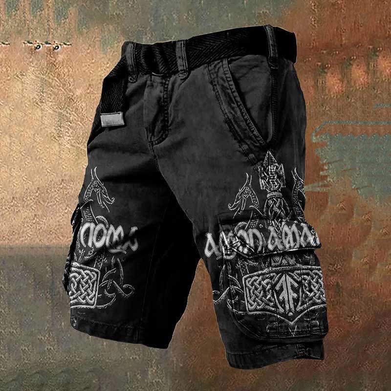 WorldNorse Viking Celtic Knot Mjolnir Rune Cargo Shorts - US/UK/AU50，EU60 (5XL) - image 1