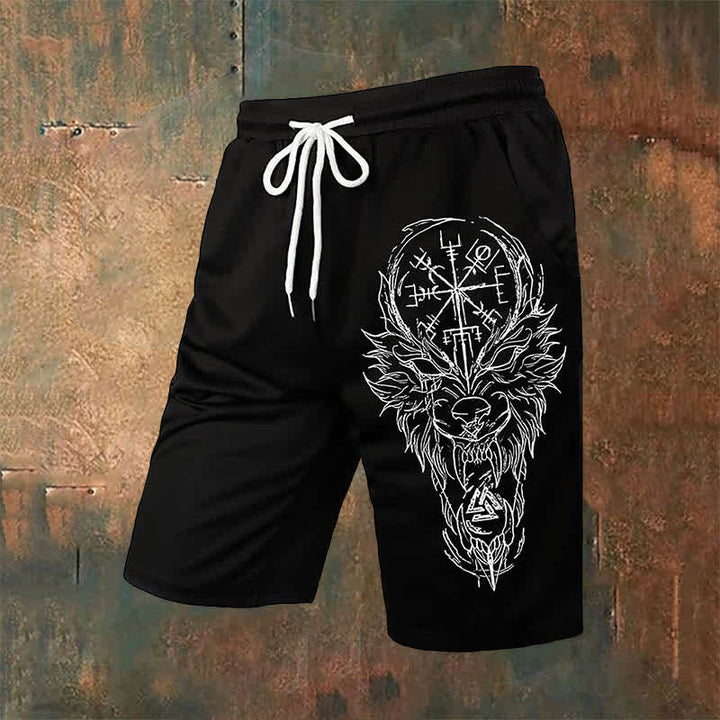 WorldNorse Viking Wolves Vegvisir Valknut Casual Shorts - US/UK/AU54，EU64 (7XL) - image 1