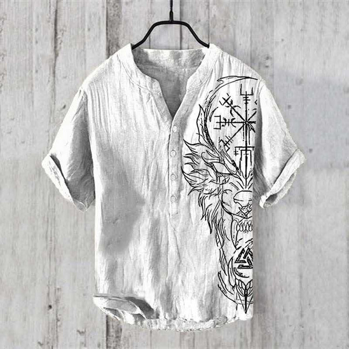 WorldNorse Viking Wolves Vegvisir Valknut Casual Shirt - US/UK/AU50，EU60 (5XL) - image 0