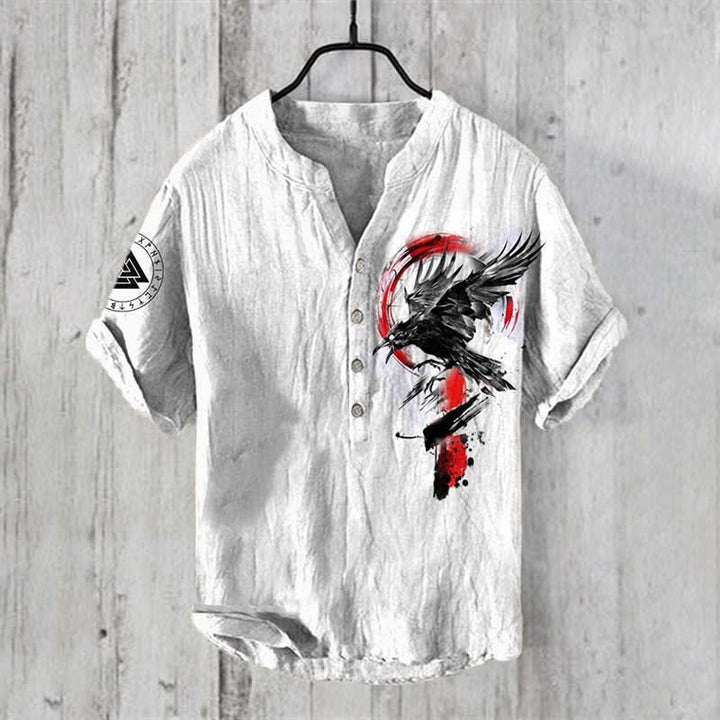 WorldNorse Viking Raven Valknut Rune Casual Shirt - US/UK/AU50，EU60 (5XL) - image 0