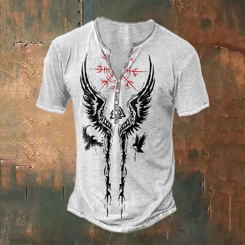 WorldNorse Raven Wings Valknut T-Shirt - US/UK/AU50，EU60 (5XL) - image 0