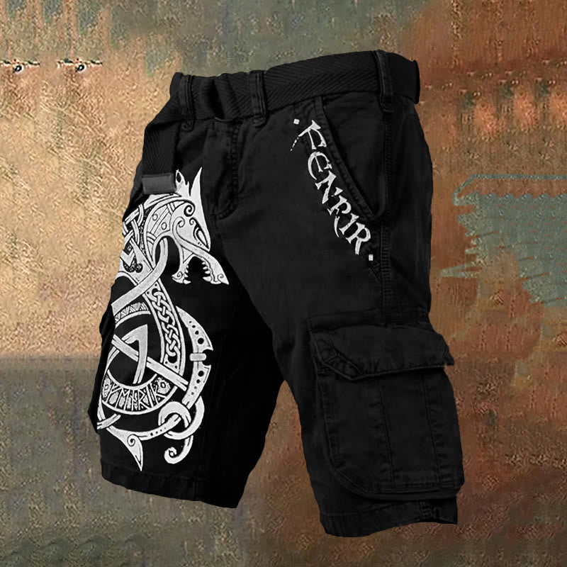WorldNorse Fenrir Celtic Knot Cargo Shorts - US/UK/AU50，EU60 (5XL) - image 0