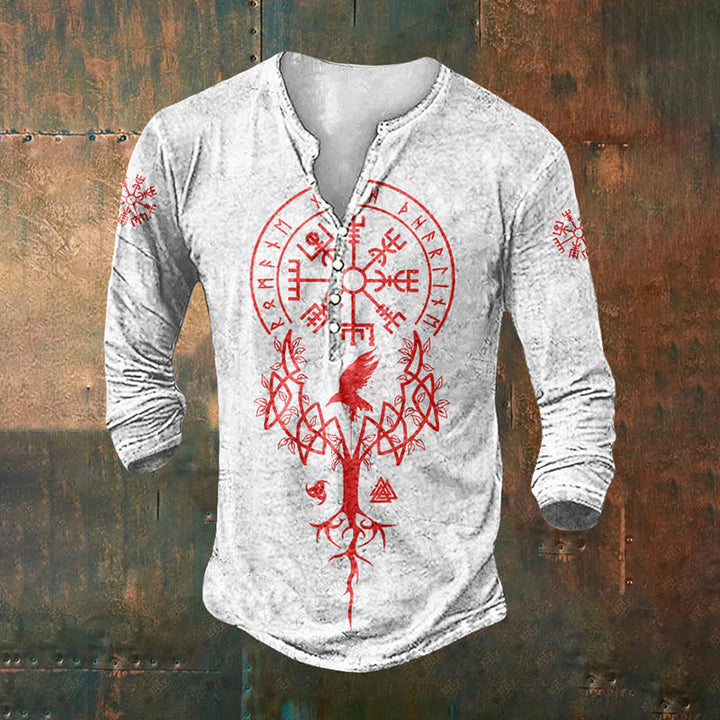 WorldNorse Viking Tribal Celtic Button Long Sleeve T-shirt