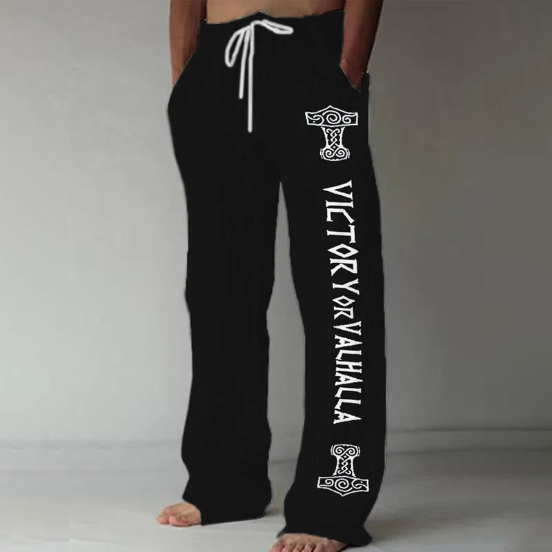 WorldNorse Victory Or Valhalla Drawstring Casual Pants - US/UK/AU52，EU62 (6XL) - image 1