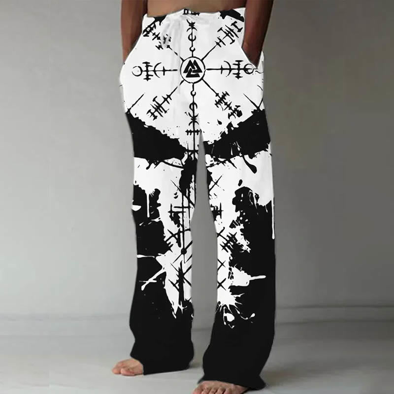 WorldNorse Viking Vegvisir Valknut Casual Pants - White - US/UK/AU52，EU62 (6XL) - image 1