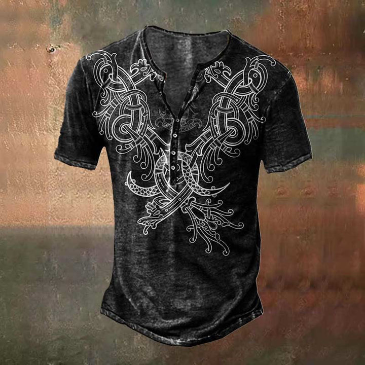 WorldNorse Vintage Norse Dragon Print T-Shirt
