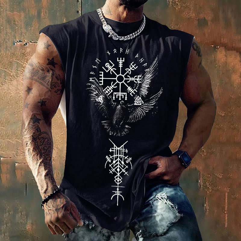 WorldNorse Raven Vegvisir Valknut Vest - US/UK/AU50，EU60 (5XL) - image 0